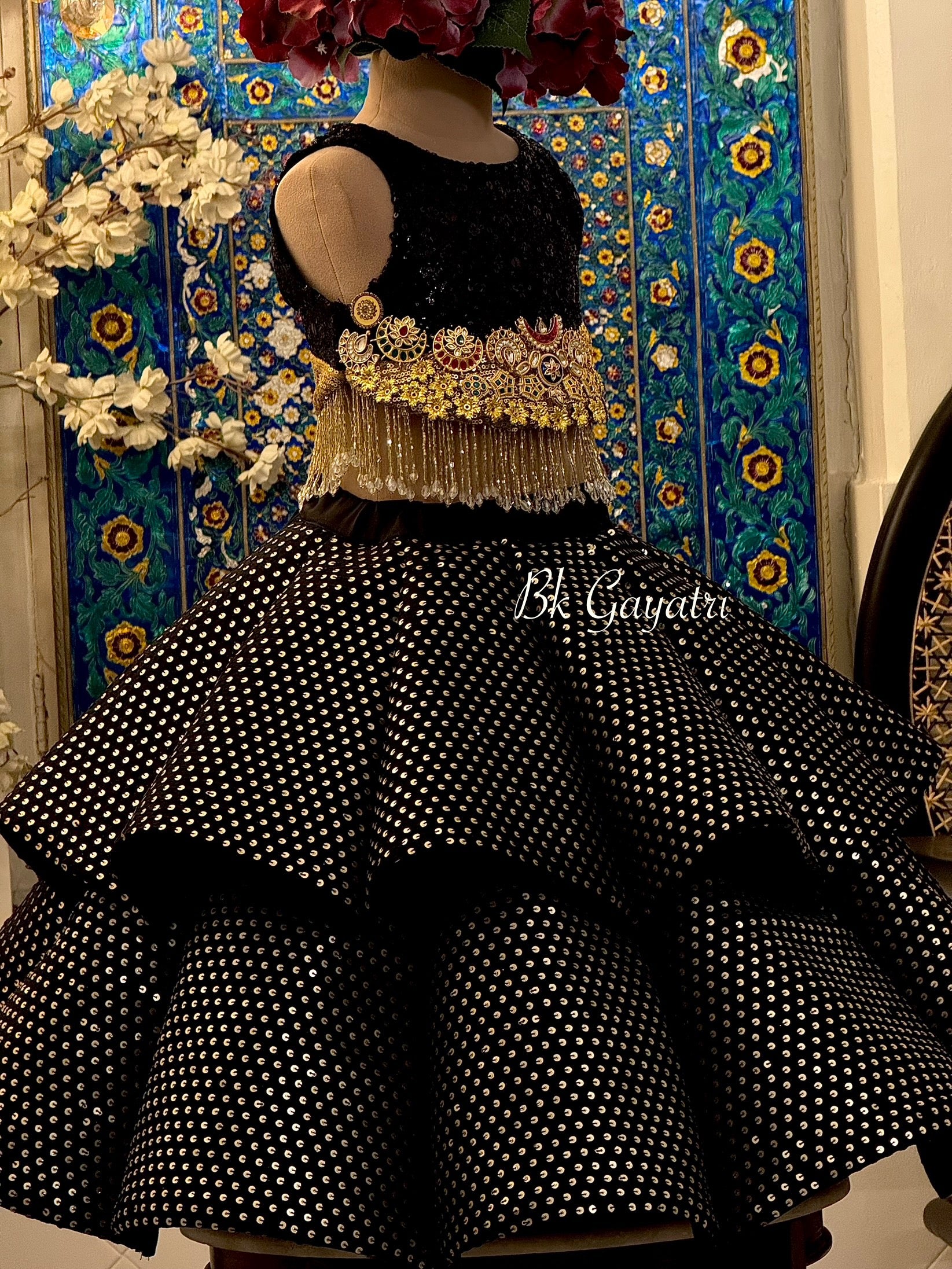 Black jewel Lehenga