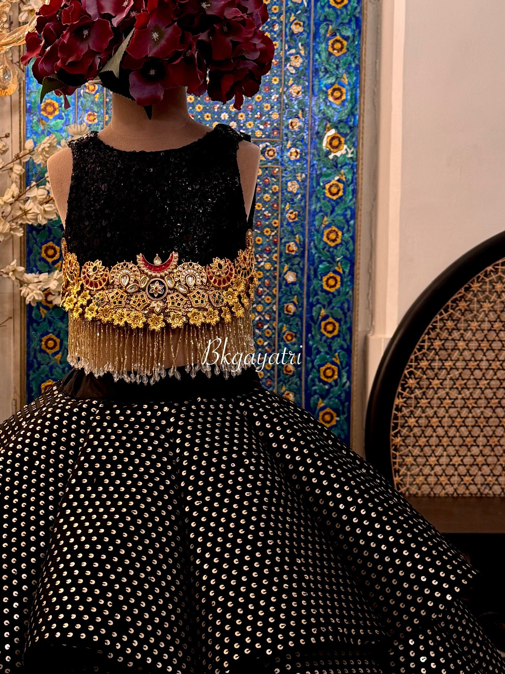 Black jewel Lehenga