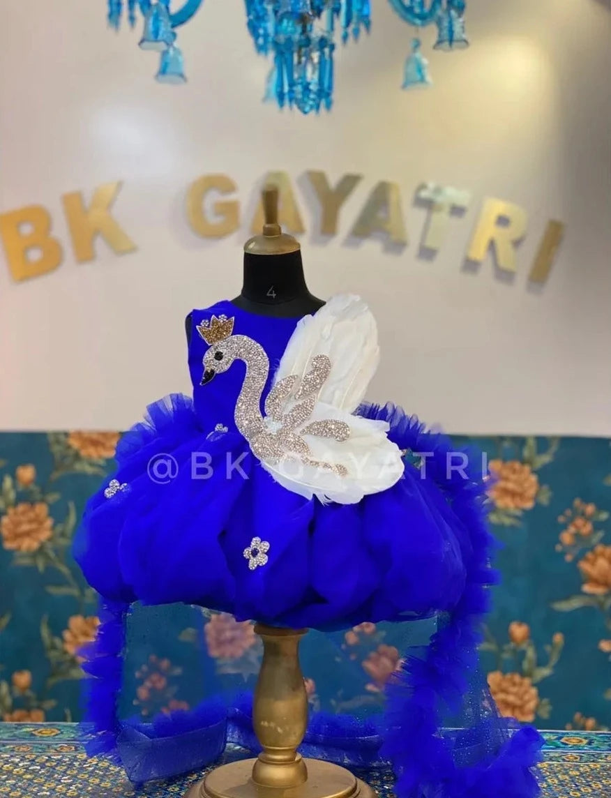 3D Swan Dress In Blue - BK Gayatri Official