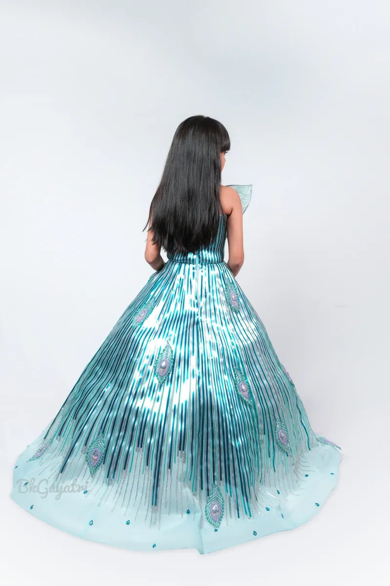 Peacock Metallic Dress - BK Gayatri Official