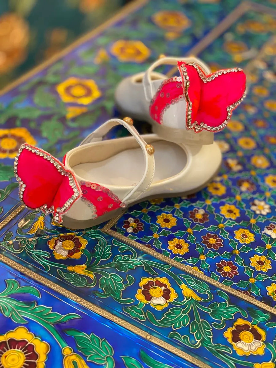 Hand Painted Butterfly Shoes - BK Gayatri Official