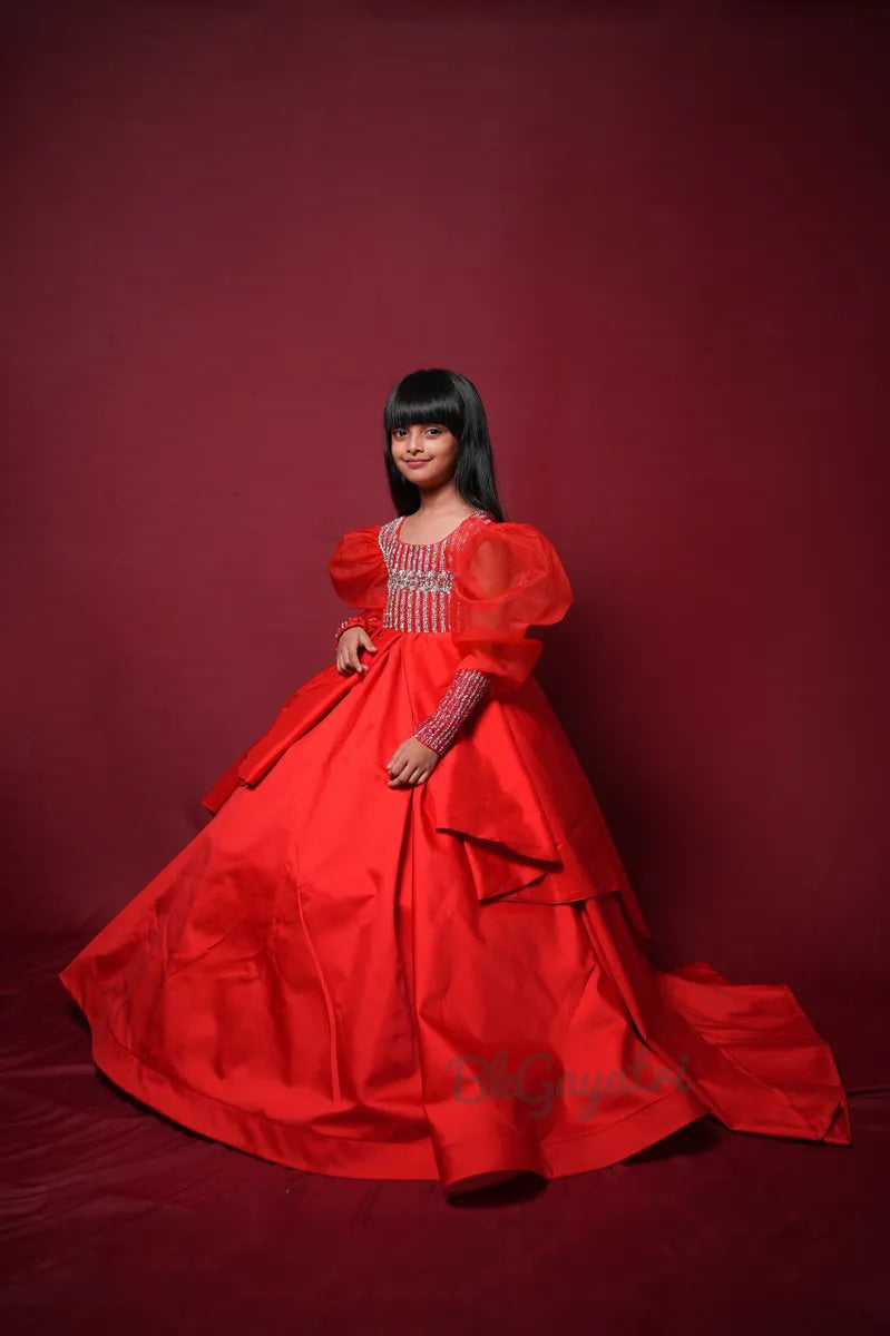 Red Princess Dress - BK Gayatri Official