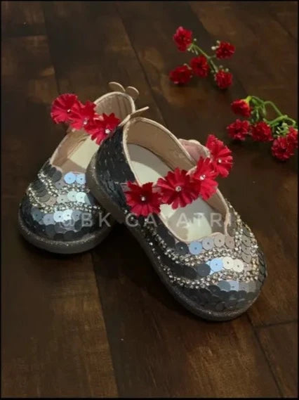 Sequence and Swarovski shoes - BK Gayatri Official