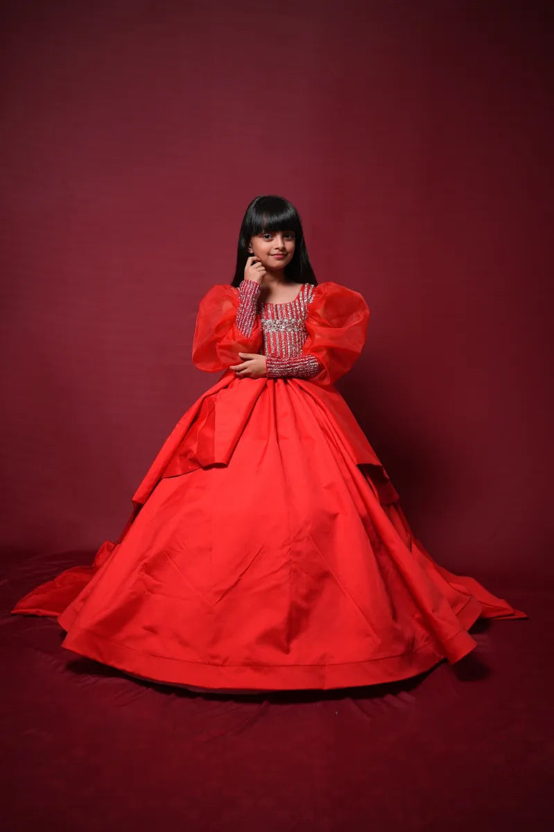 Red Princess Dress - BK Gayatri Official