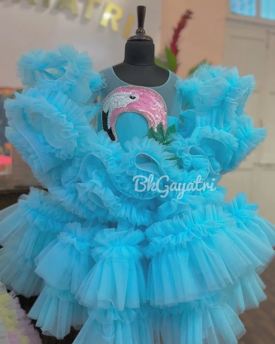 Blue Flamingo Dress - BK Gayatri Official