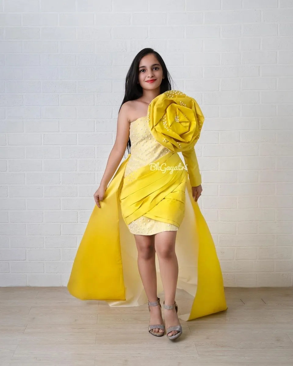 Mustard Roseate Dress - BK Gayatri Official